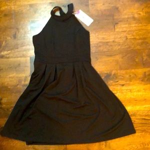 Berydress Women's Halter Neck Backless Black Cocktail Party Dress